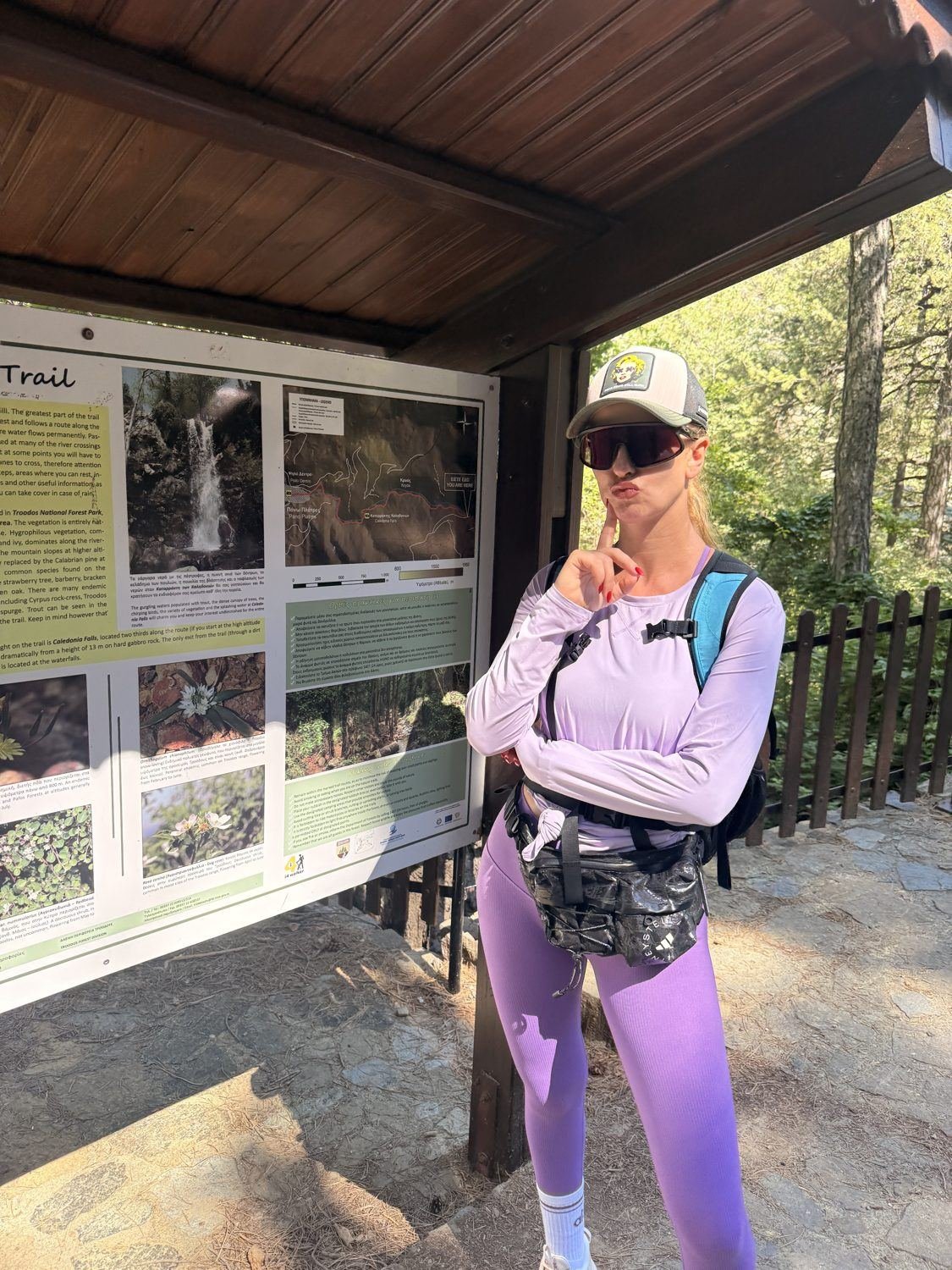 Malvina on the Caledonia Falls trail with the bum bag